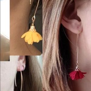 Designer Inspired Flower dangle gold earrings